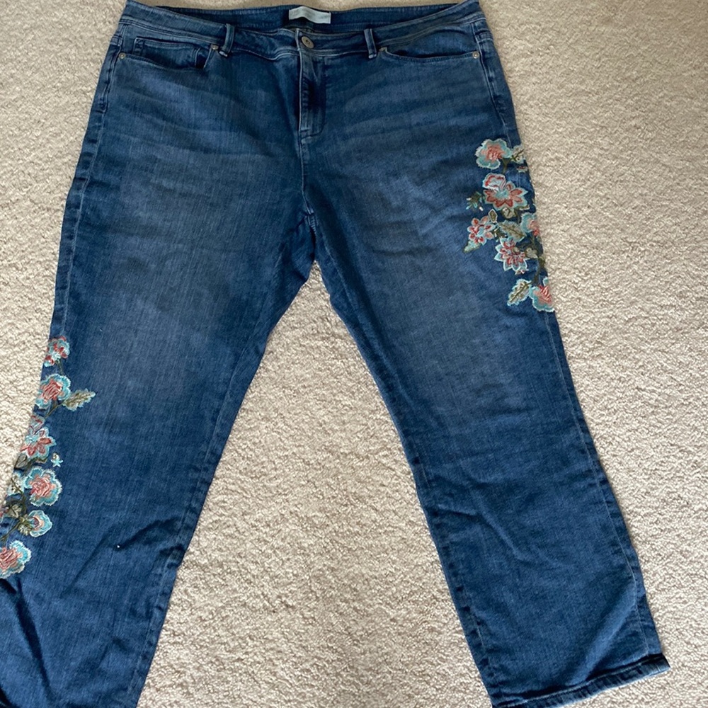 J.Jill cropped demon jeans.